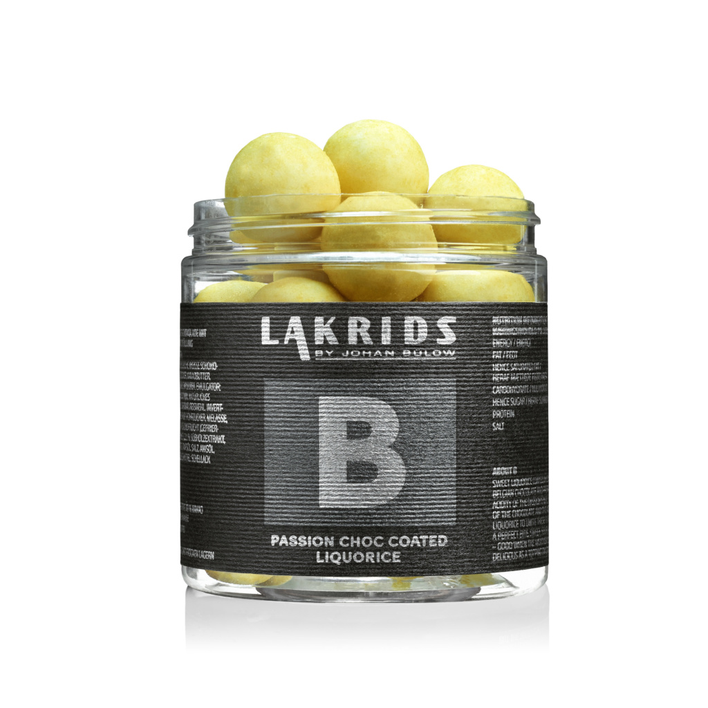 B – Lakritz in Passionsfruchtschokohülle